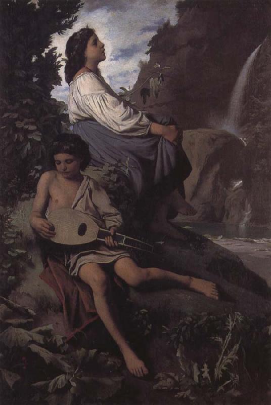 Anselm Feuerbach Ricordo di Tivoli oil painting image